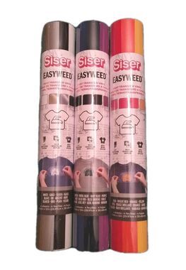 Siser EasyWeed Heat Transfer Vinyl (HVT) Multi-Color Rainbow Sampler, 3-Pack NEW
